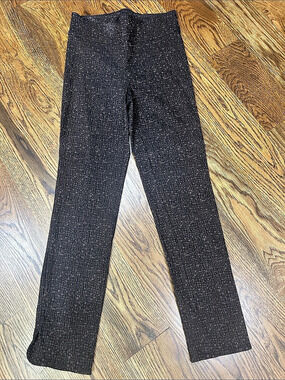 up! Textured Animal Print Leggings Pants Black and Brown Size 4 Like New